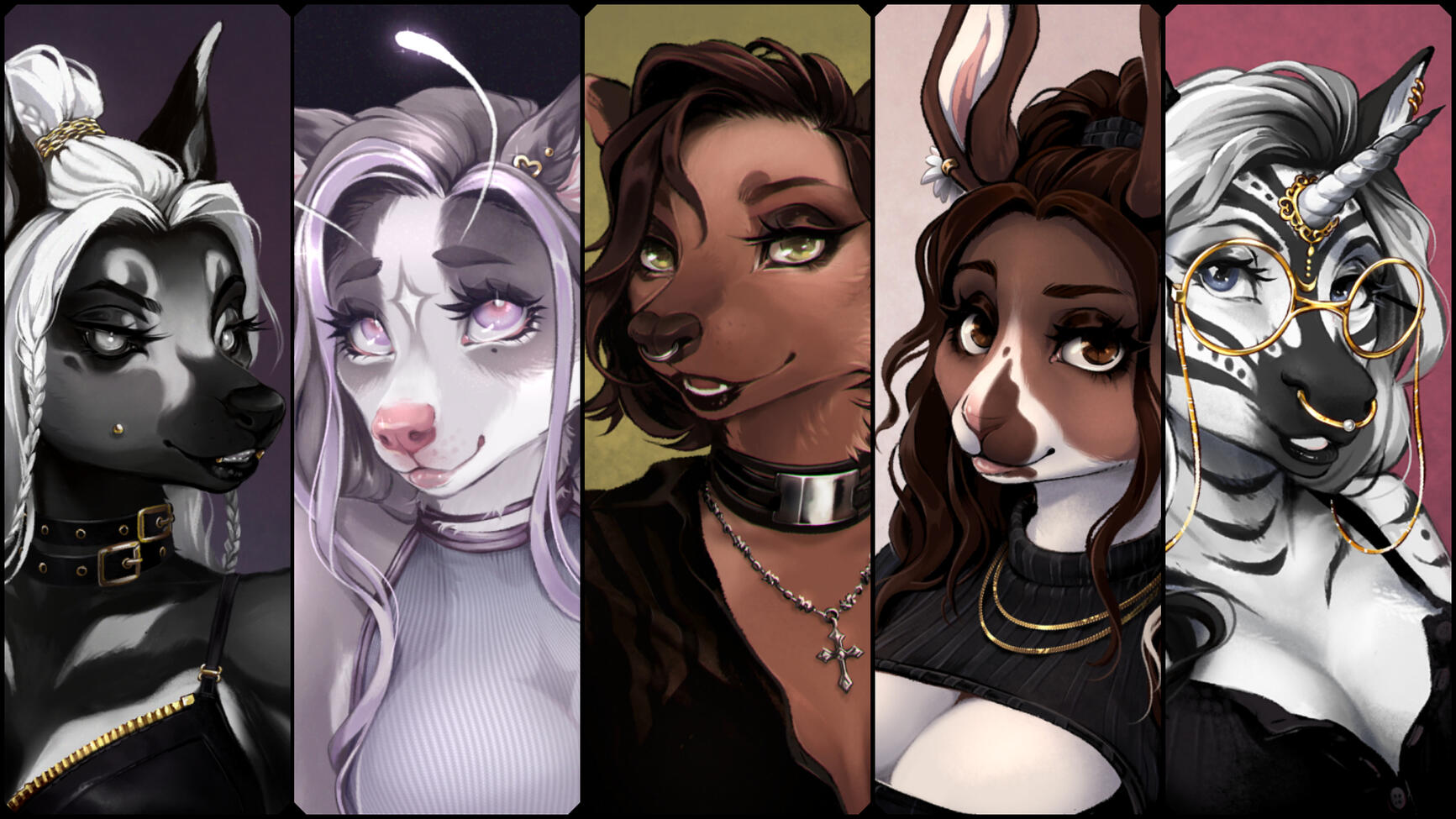 Anthro character portraits (commissioned)